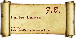 Faller Balázs névjegykártya